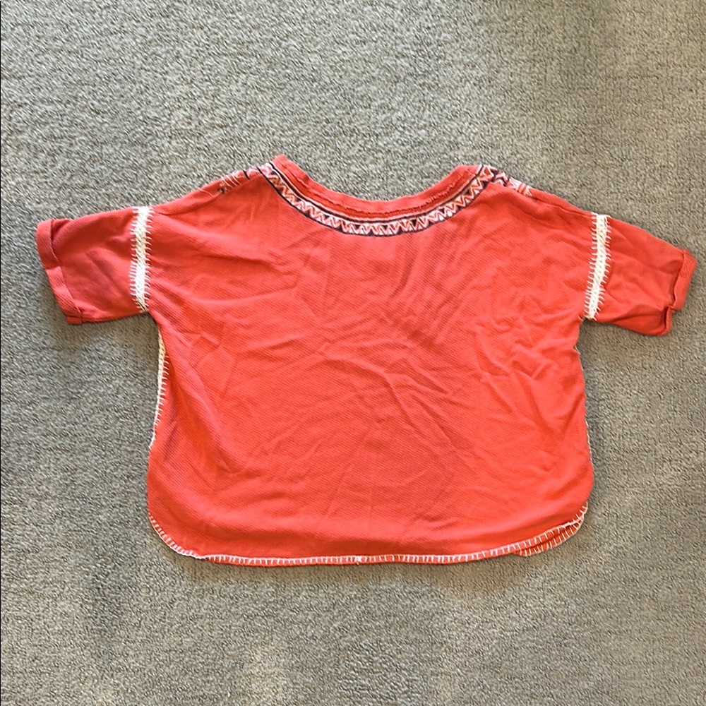 Free People  Coral Embroidered Top - Picture 4 of 4